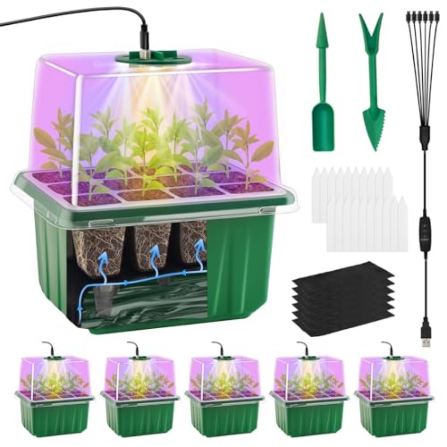 Seed Starter Tray with Light,  - Humidity Dome Kit 评论和价格